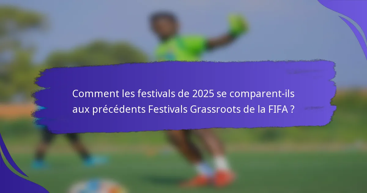 Comment les festivals de 2025 se comparent-ils aux précédents Festivals Grassroots de la FIFA ?